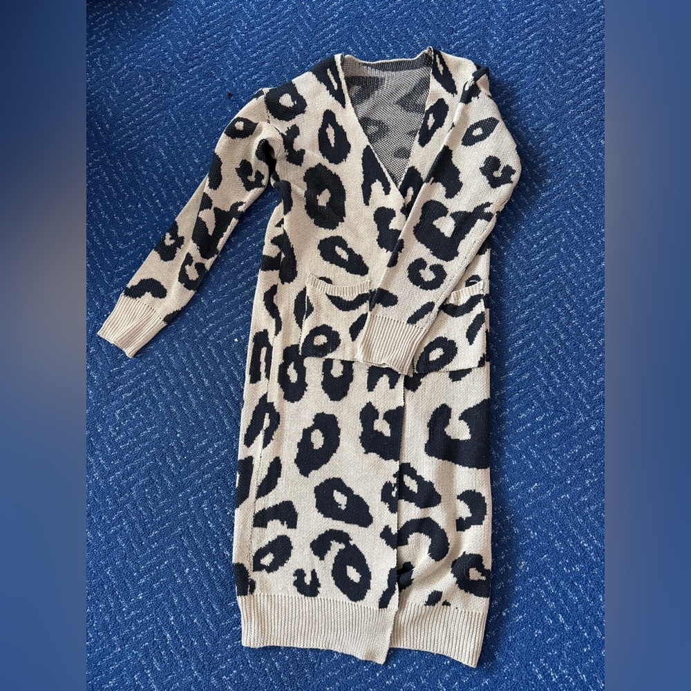 Leopard Print Long Cardigan